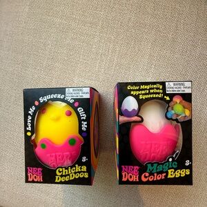 Nee Doh Chicka DeedooS Yellow & Pink Magic Egg Plush Stress Toy